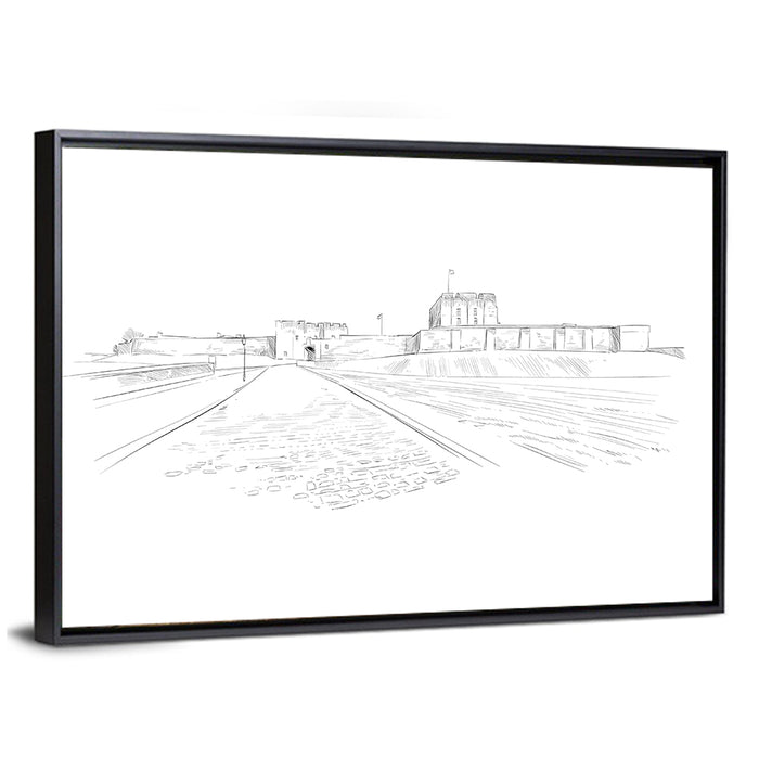 Carlisle Castle Sketch Wall Art as a framed canvas