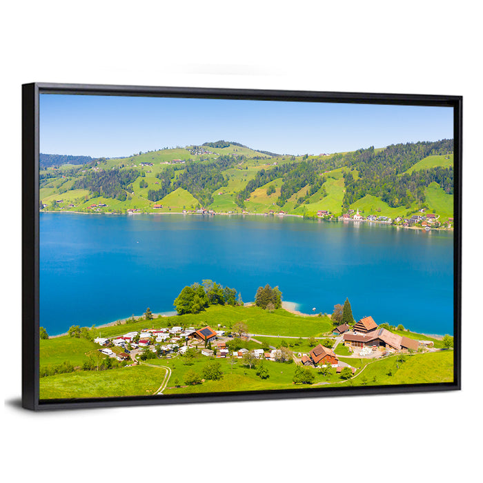 Aegerisee Lake, Lungern Wall Art as a framed canvas