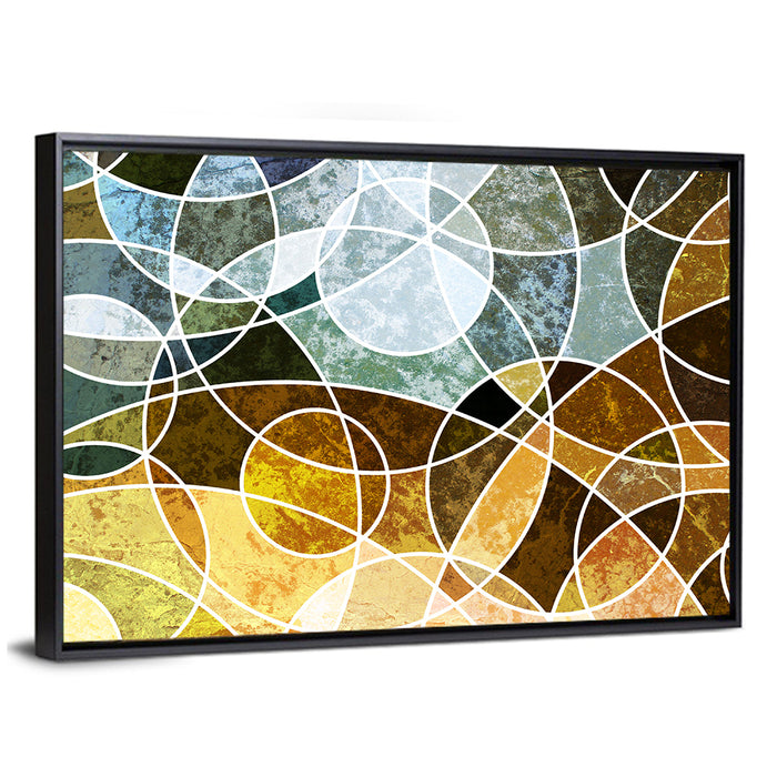 Weathered Geometric Mosaic Wall Art as a framed canvas