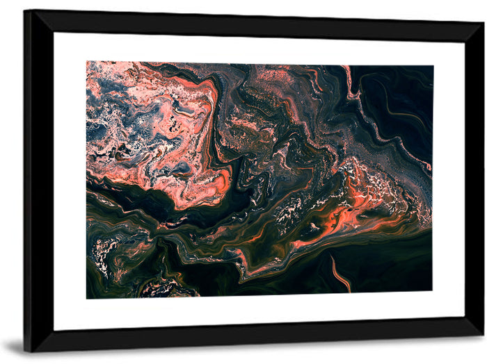 Moody Wavy Marble Texture Wall Art as a framed print