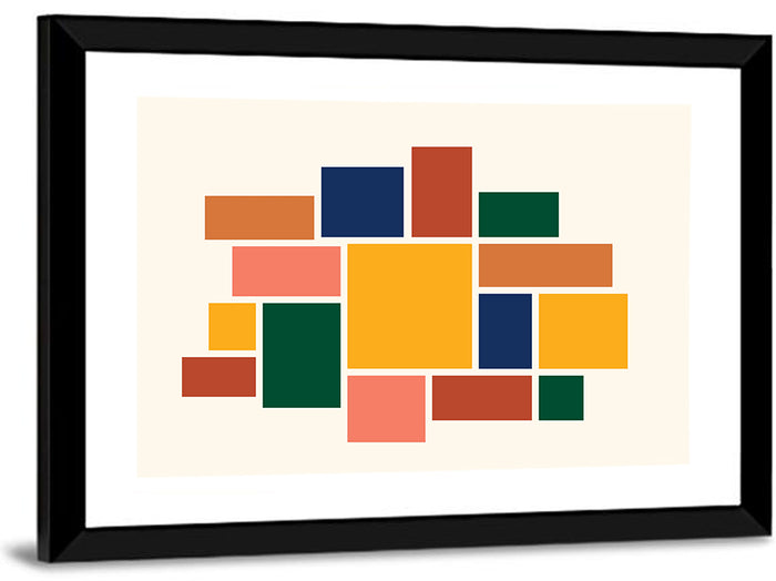 Geometric Mosaic Mood Board Wall Art as a framed print