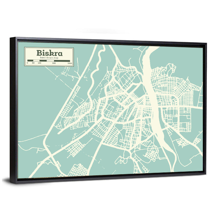 Biskra Aerial Map Wall Art