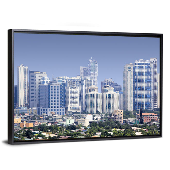 Fort Bonifacio Modern Skyline Wall Art as a framed canvas