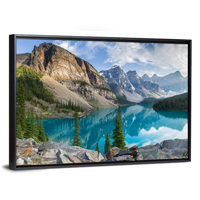 Moraine Lake, Lake Louise Wall Art as a framed canvas