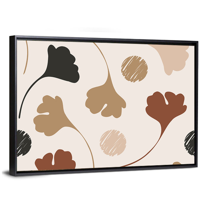 Autumn Ginkgo Pattern Wall Art as a framed canvas