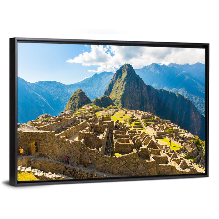 Terraced Ruins of Machu Picchu Wall Art as a framed canvas