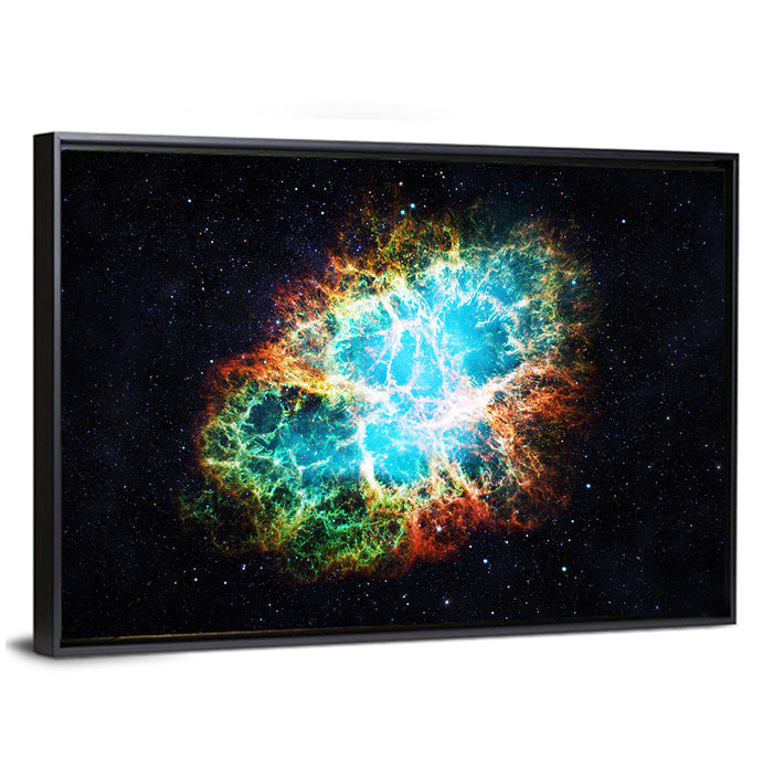 Crab Nebula Wall Art as a framed canvas