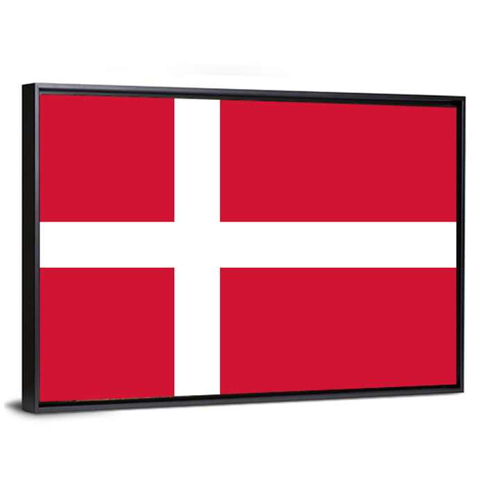 Danish Flag Nordic Cross Wall Art as a framed canvas