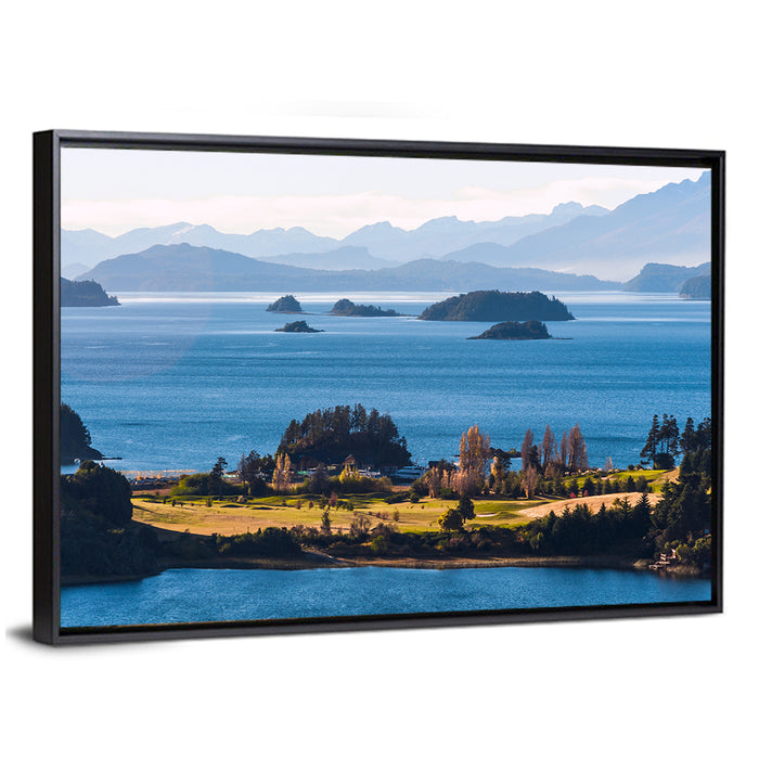 Nahuel Huapi Lake Golden Hour Wall Art as a framed canvas