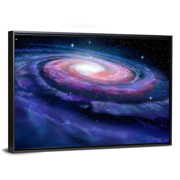 Spiral Galaxy Wall Art as a framed canvas