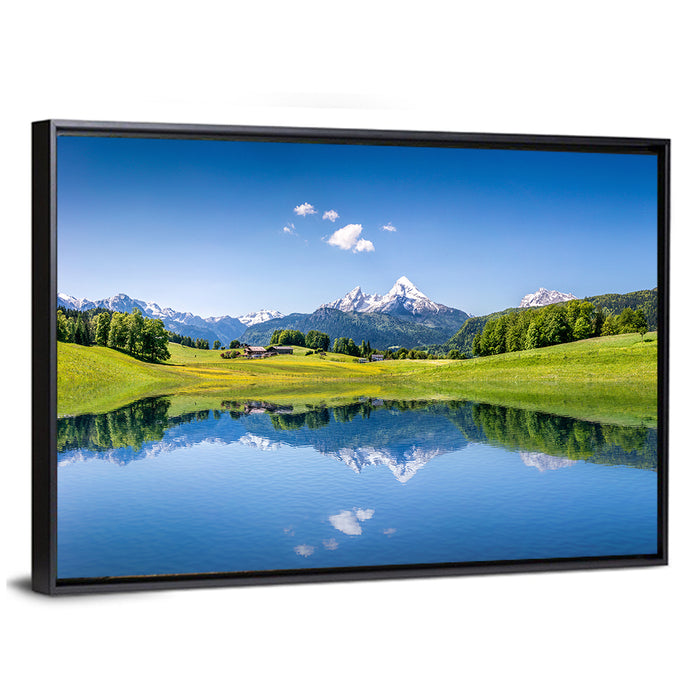 Watzmann Reflection, Berchtesgaden Wall Art as a framed canvas