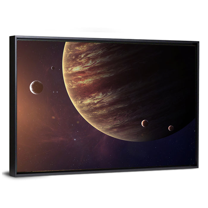 Jupiter from Space Wall Art as a framed canvas