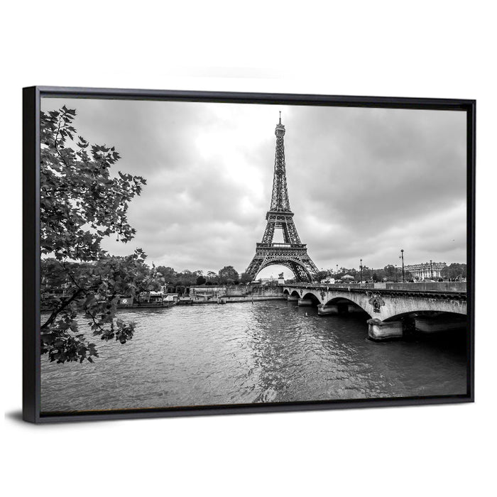 Eiffel Tower from the Seine Wall Art as a framed canvas