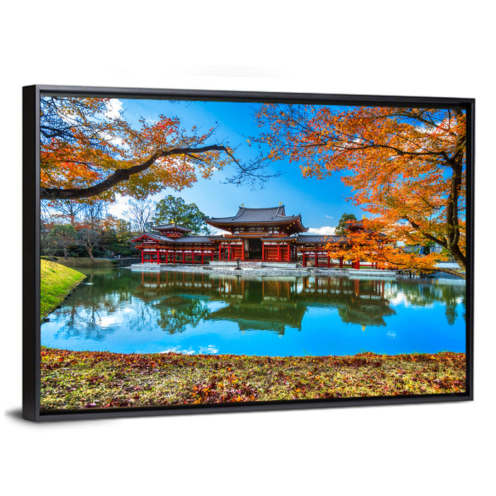 Byodo-in Temple Phoenix Hall Wall Art as a framed canvas