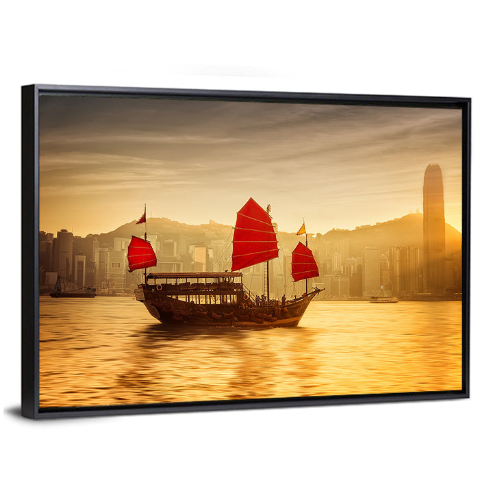 Victoria Harbour Sunset Skyline Wall Art
