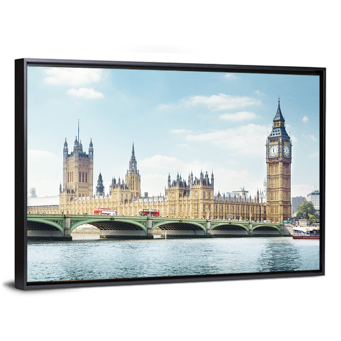 Westminster Bridge and Big Ben Wall Art as a framed canvas