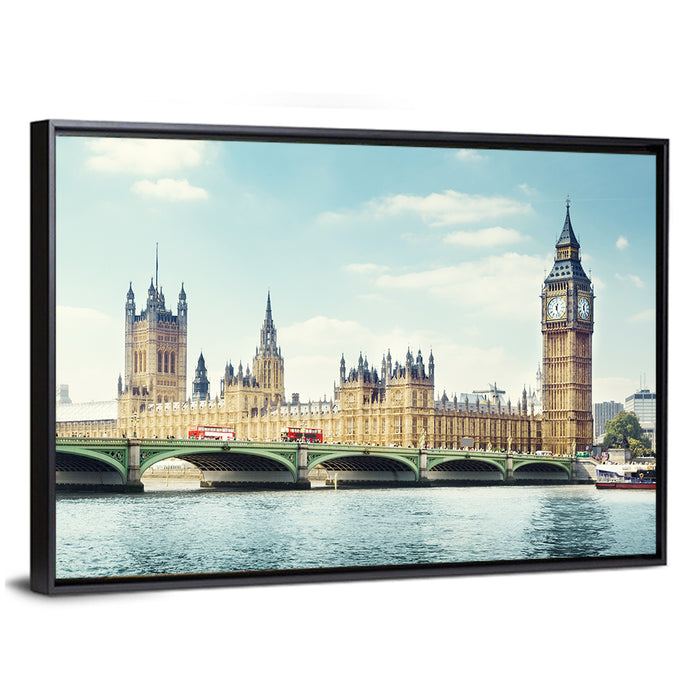 Big Ben on a Sunny Day Wall Art as a framed canvas
