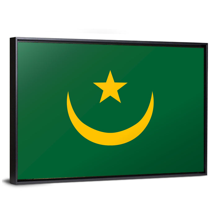 Flag of Mauritania Wall Art as a framed canvas