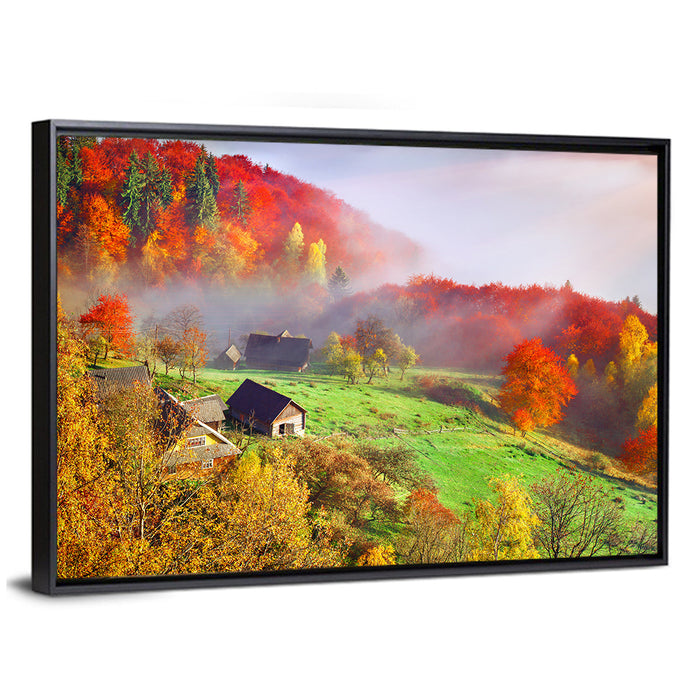 Carpathian Mountains Landscape Wall Art as a framed canvas