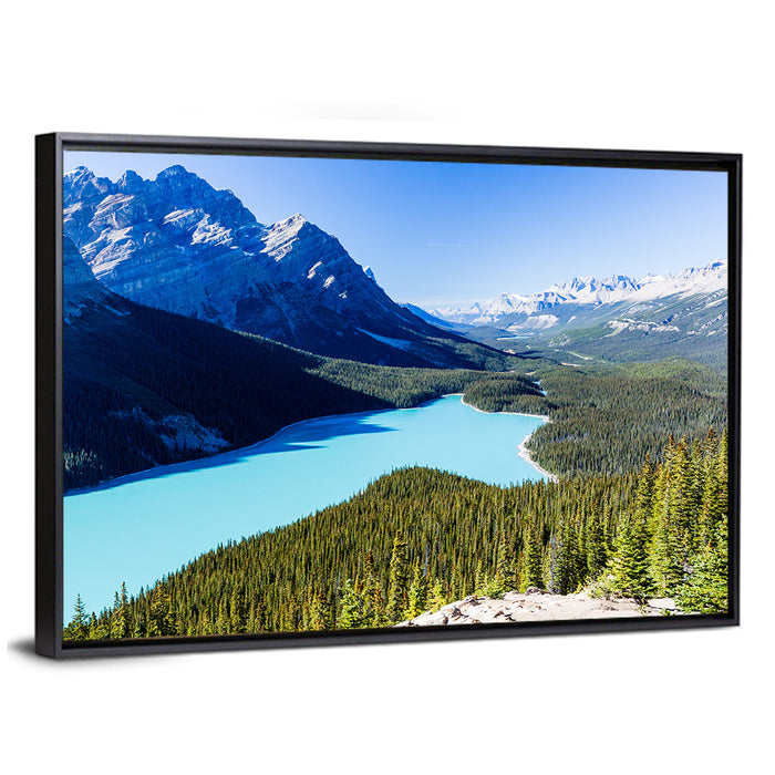 Peyto Lake Wall Art as a framed canvas