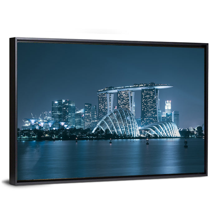 Singapore Marina Bay Skyline Wall Art as a framed canvas