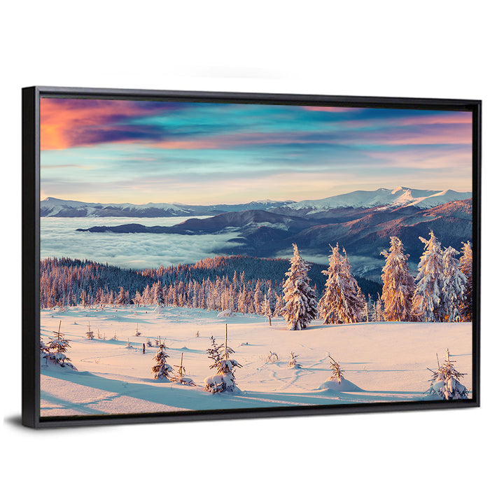 Snowy Alpine Sunset Wall Art