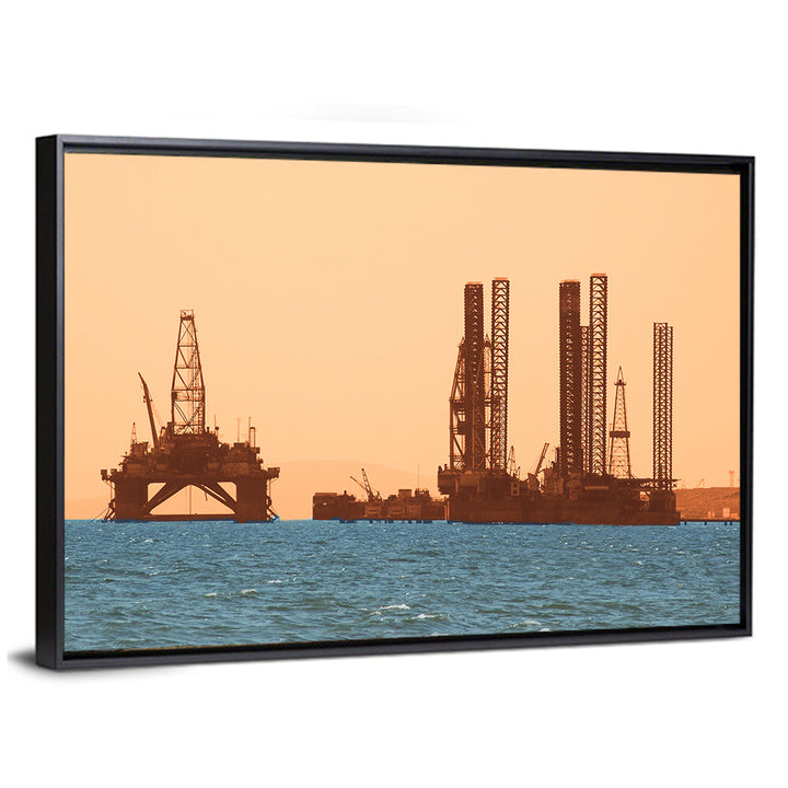 Baku Oil Rigs at Sunset Wall Art