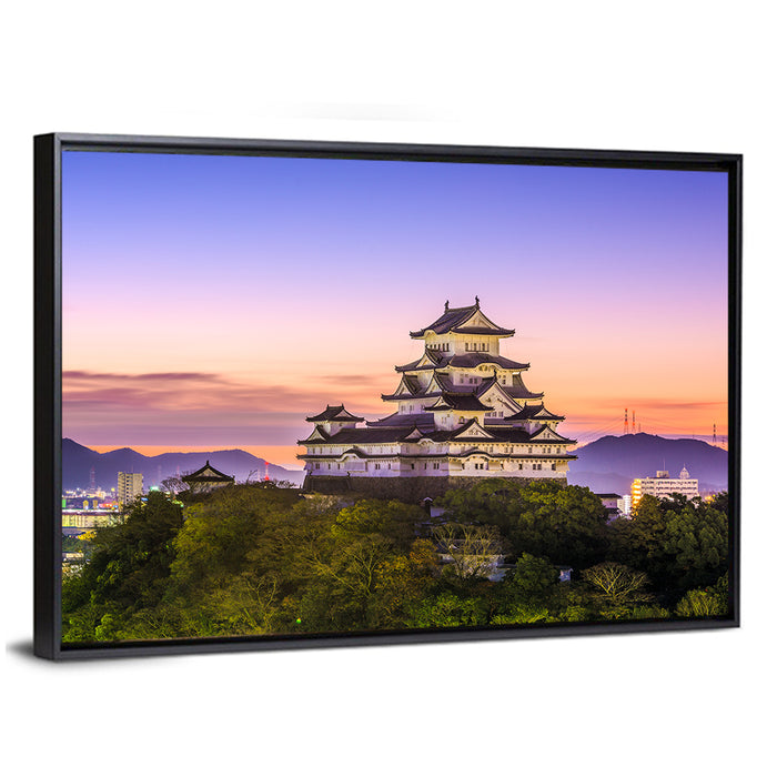 Himeji Castle at Dusk Wall Art as a framed canvas