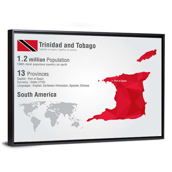 Trinidad and Tobago Map Wall Art
