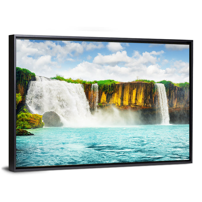 Dray Nur Waterfall Wall Art as a framed canvas