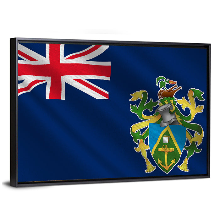 Pitcairn Islands Flag Wall Art as a framed canvas