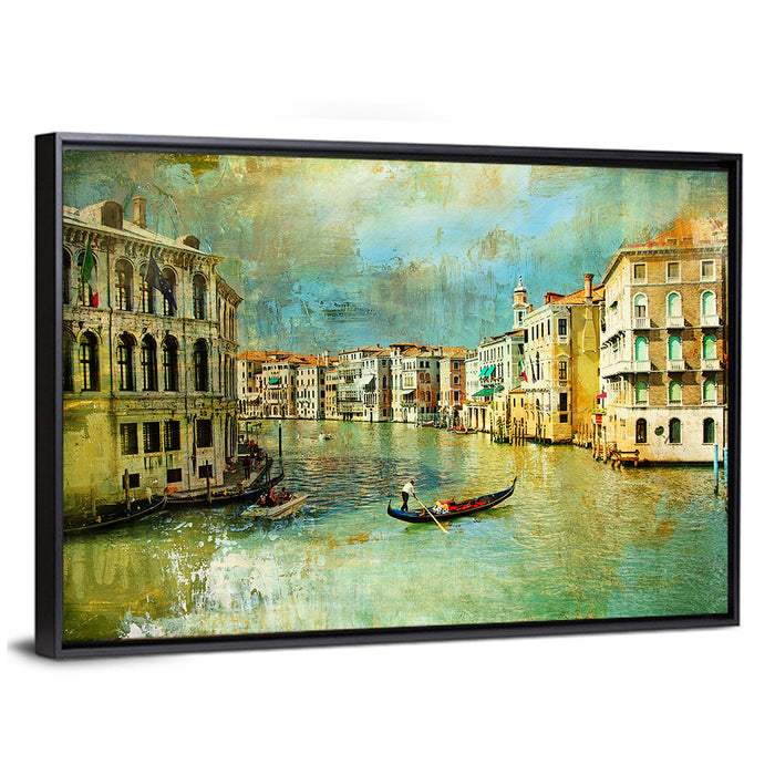 Venice Gondola on the Grand Canal Wall Art as a framed canvas