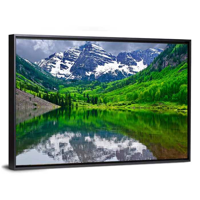 Maroon Bells, Aspen Colorado Wall Art as a framed canvas