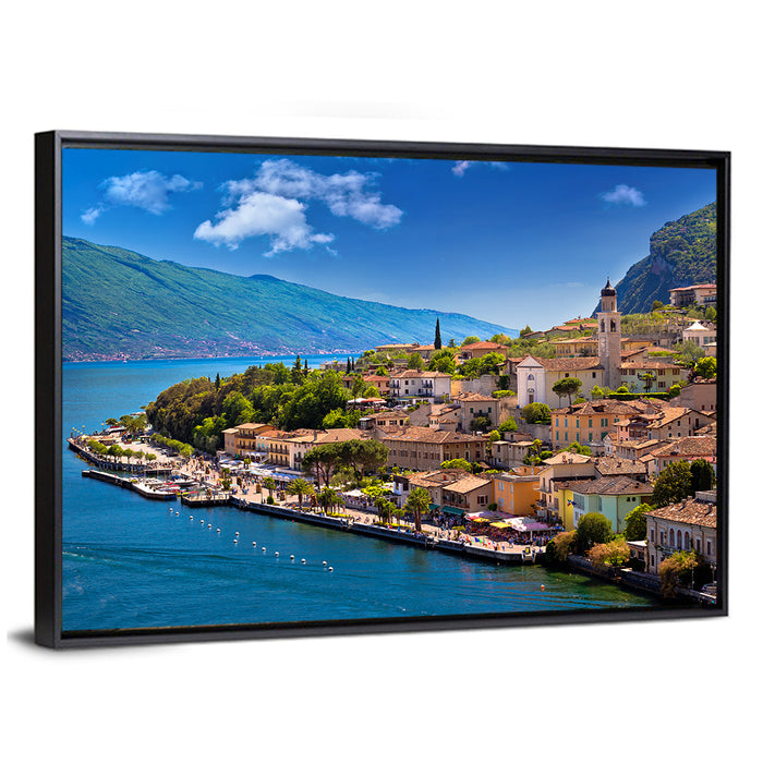 Limone Sul Garda Waterfront View Wall Art as a framed canvas