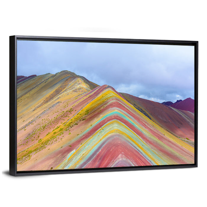 Vinicunca Rainbow Mountain Wall Art as a framed canvas