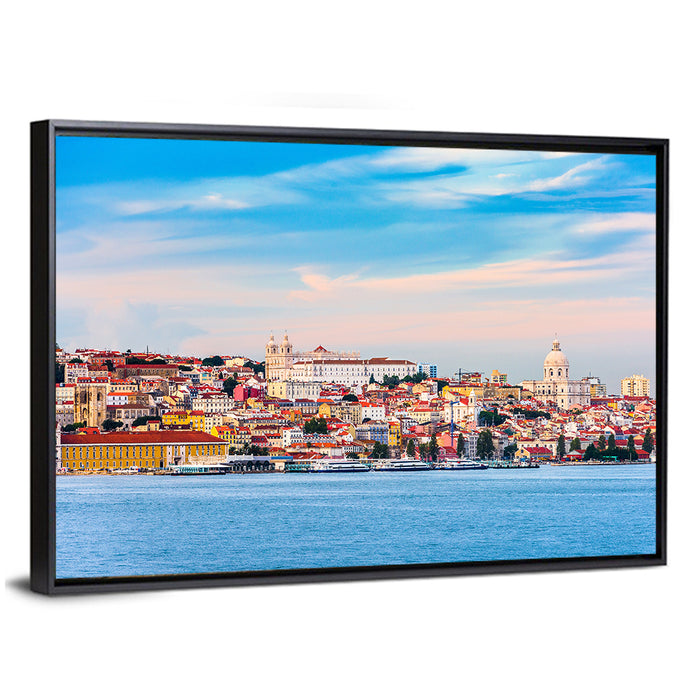 Lisbon Skyline with National Pantheon Wall Art as a framed canvas