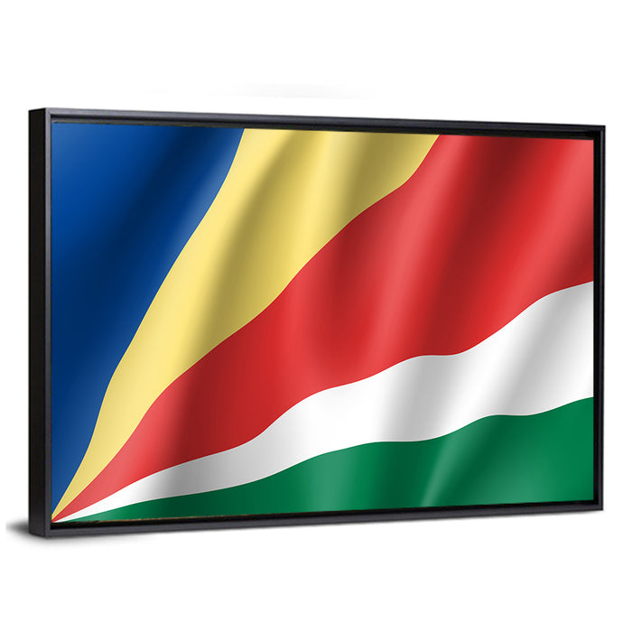 Seychelles Flag Wall Art as a framed canvas