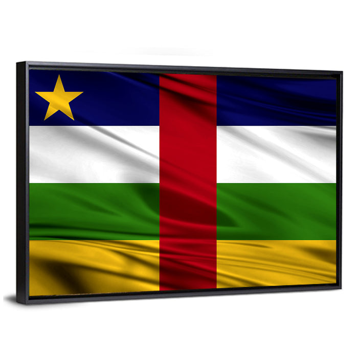 Central African Republic Flag Wall Art as a framed canvas