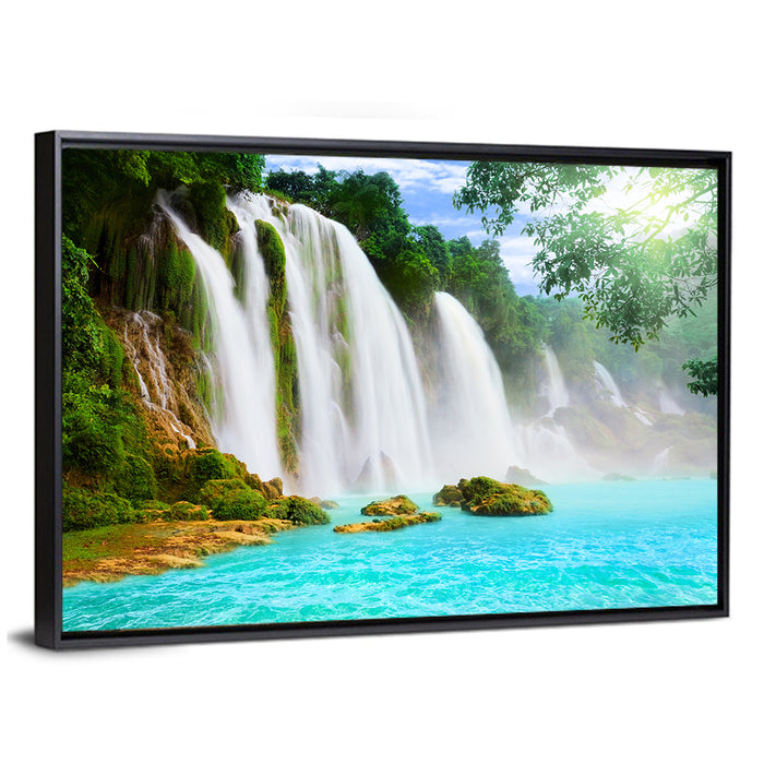 Ban Gioc-detian Falls, Trung Khanh Wall Art as a framed canvas