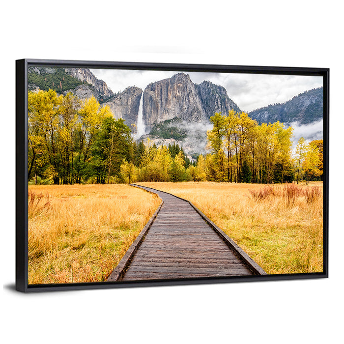Yosemite Valley Boardwalk Wall Art as a framed canvas