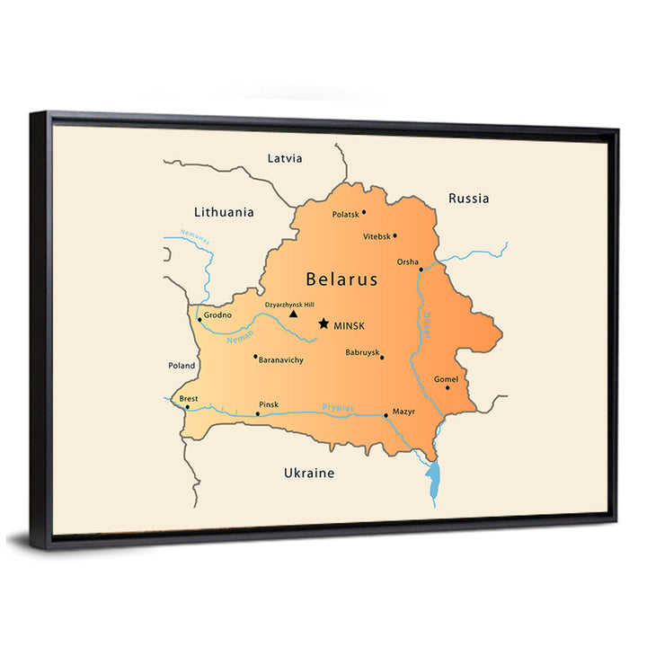 Belarus Cartographic Map Wall Art