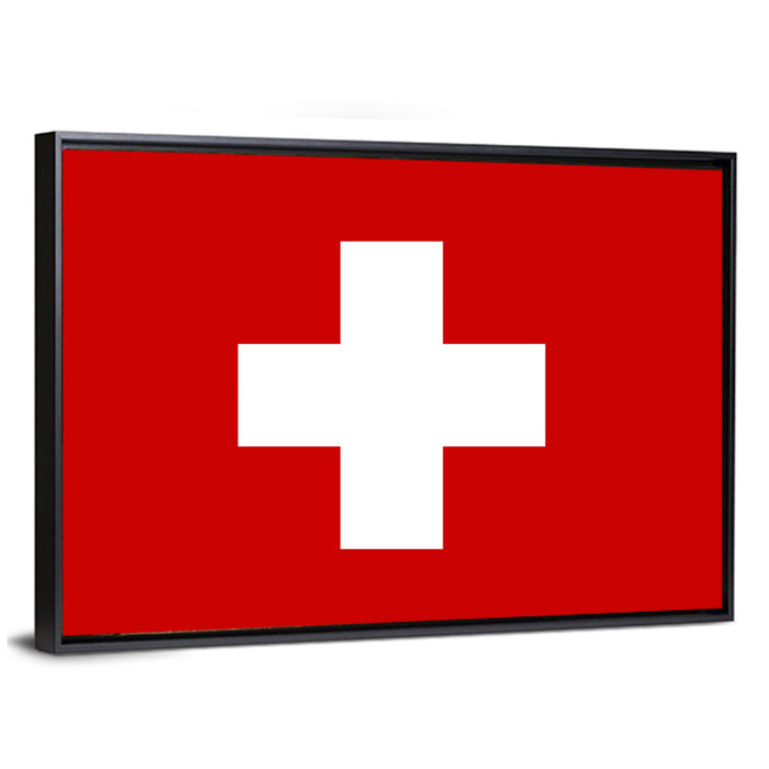 Swiss Flag Wall Art as a framed canvas