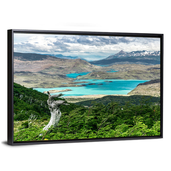 Hiking to Britanico Wall Art as a framed canvas
