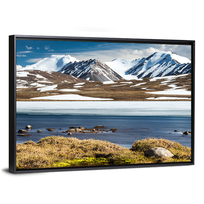 Barskoon Mountain Range Wall Art as a framed canvas