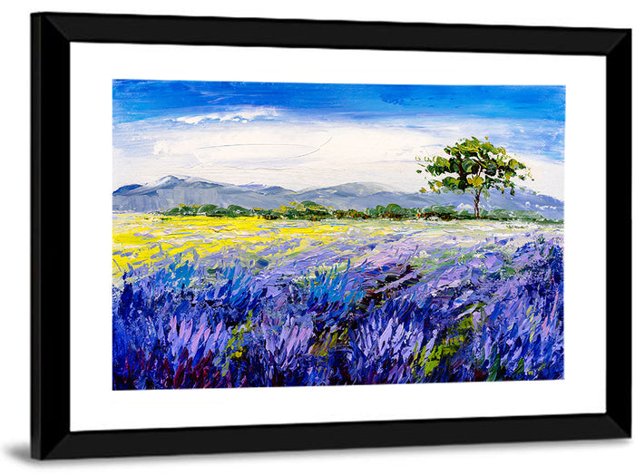 Lavender Field in Provence Wall Art as a framed print