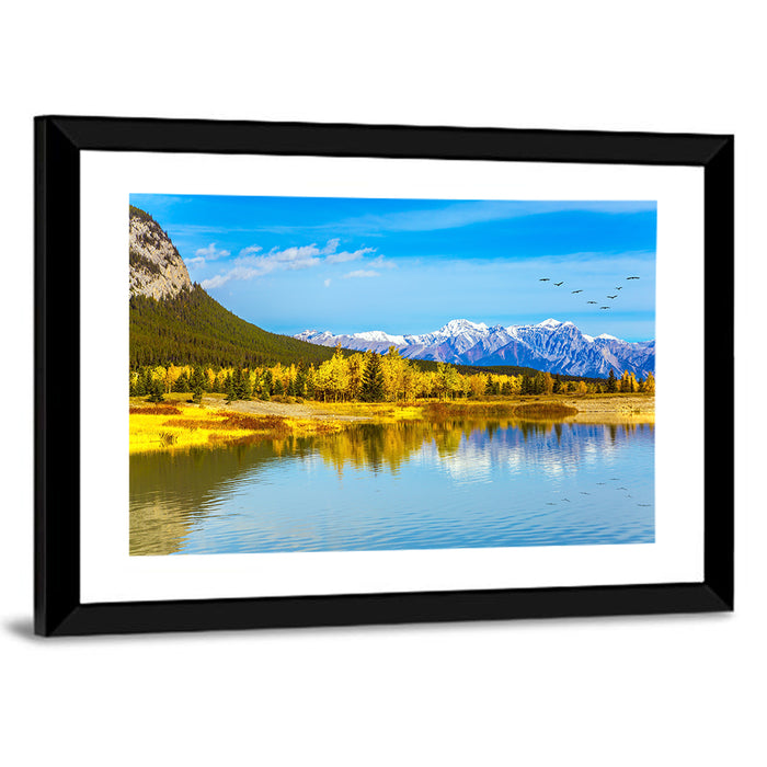 Abraham Lake Reflections Wall Art as a framed print