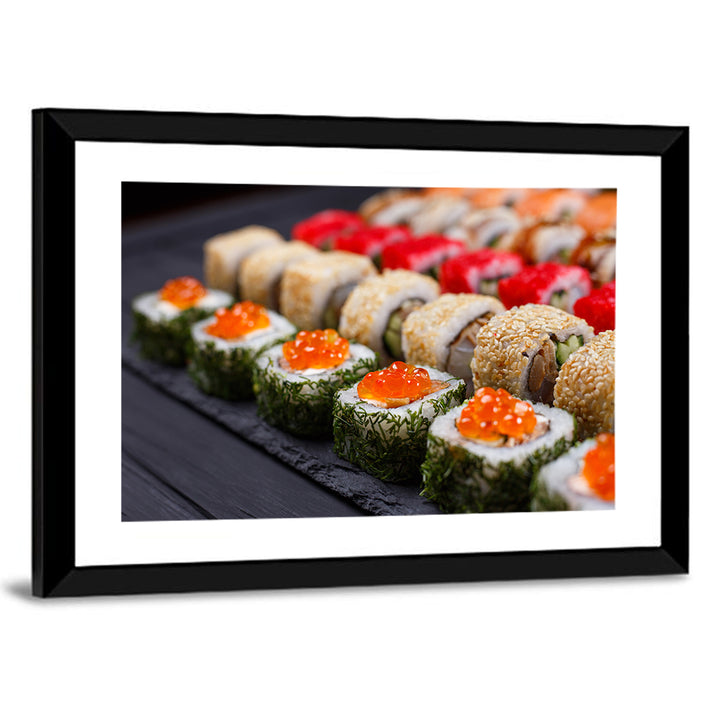 Sushi Rolls with Salmon Roe Wall Art