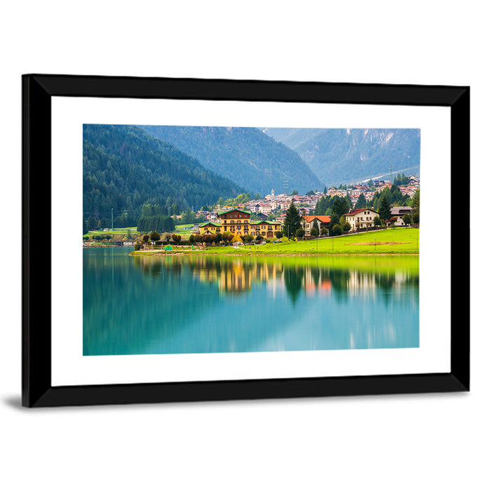 Lake Auronzo Reflection Wall Art as a framed print