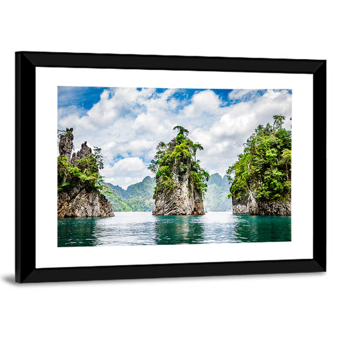 Ratchaprapha Dam Landscape Wall Art as a framed print