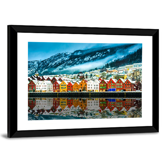 Bryggen Harbor, Bergen Wall Art as a framed print